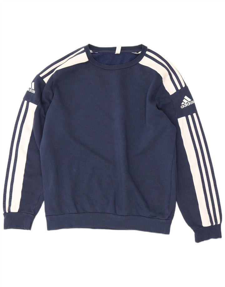 Adidas masculino gráfico moletom jumper médio azul marinho colorblock algodão