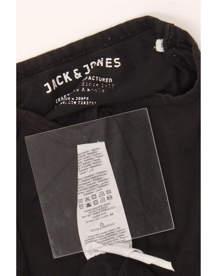 Camiseta masculina Jack & Jones Top médio algodão preto