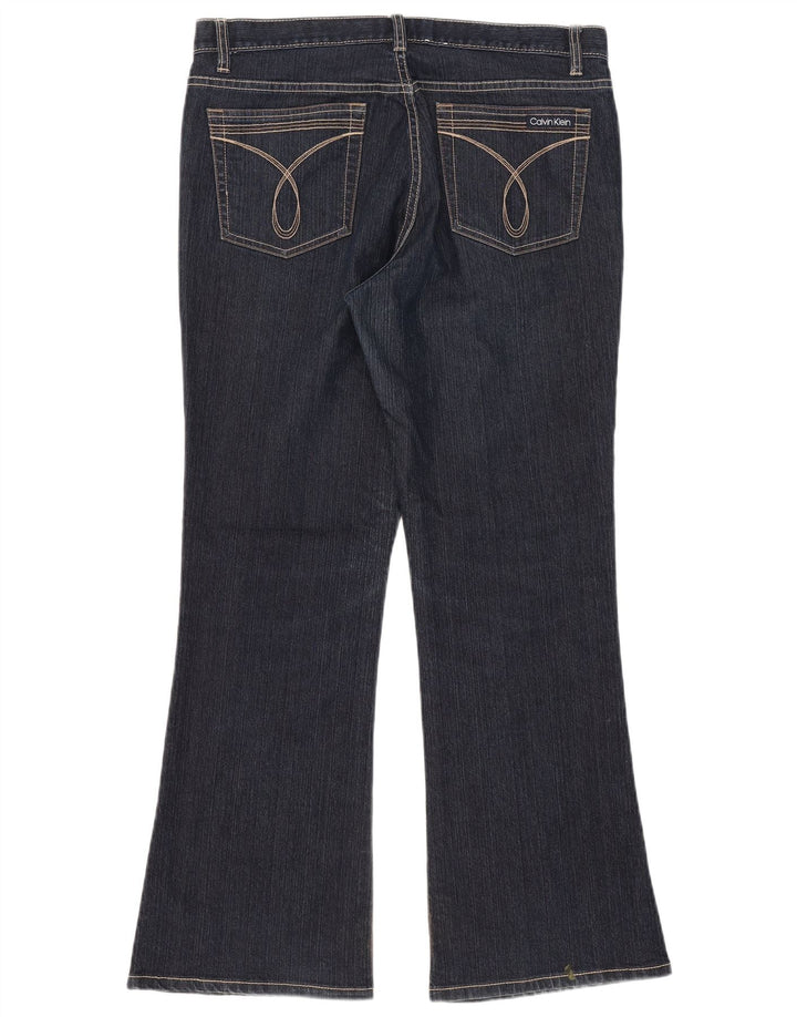 Calça Jeans Calvin Klein Feminina Flared US 10 Grande W33 L29 Azul Marinho Algodão