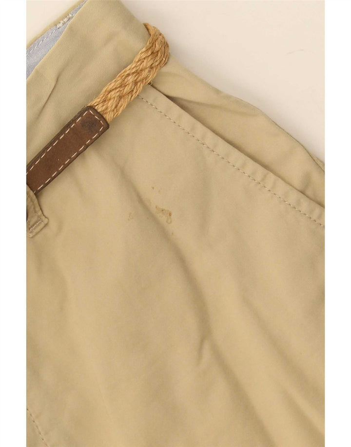 Franklin Marshall Mens Chino Shorts W30 Algodão Bege Médio