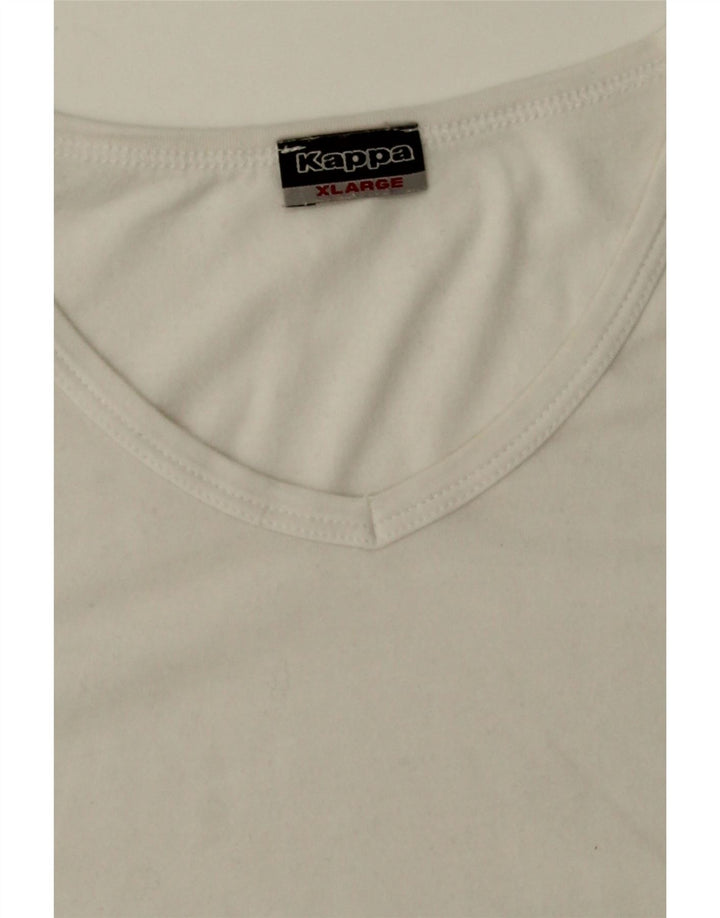 KAPPA Womens T-Shirt Top UK 18 XL White Cotton Vintage Kappa and Second-Hand Kappa from Messina Hembry 