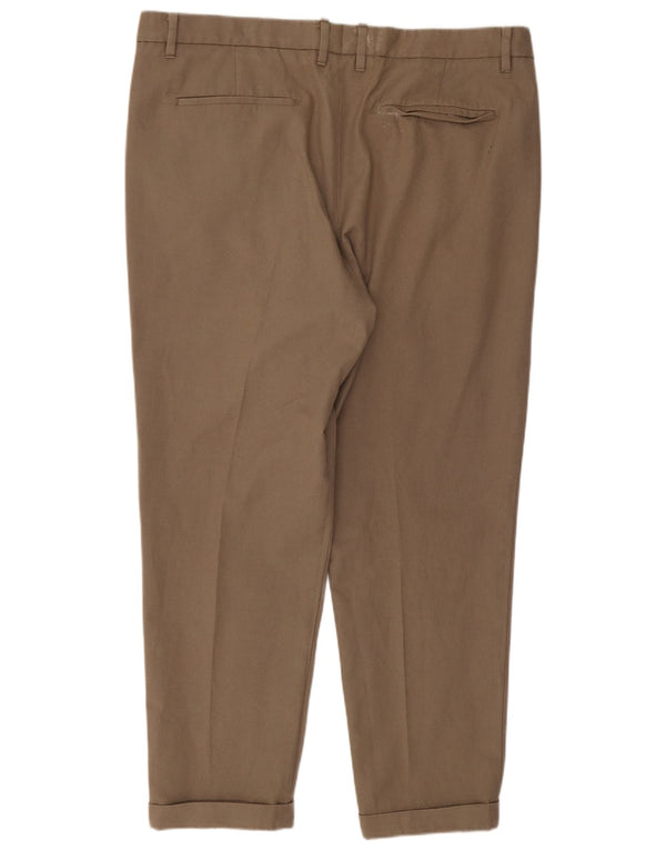 Calça masculina All Saints Pegged Suit W34 L25 algodão marrom