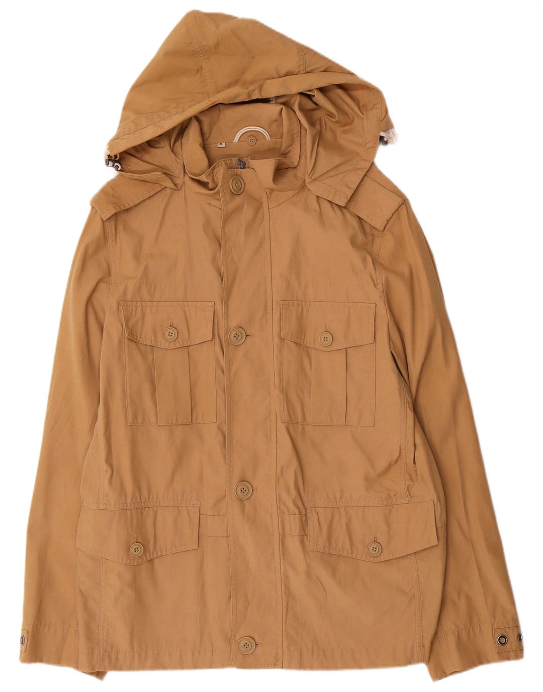 Jaqueta utilitária masculina Oviesse com capuz UK 42 XL poliamida bege