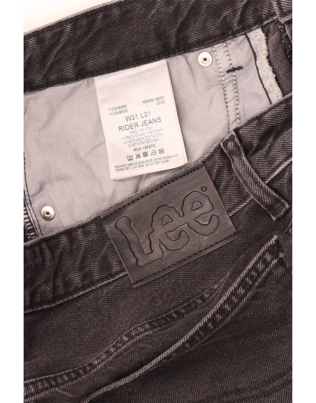 Lee Mens Rider Straight Jeans W31 L31 Cinza Algodão
