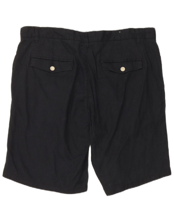 Zara Mens Chino Shorts EU 46 XL W36 Linho Azul Marinho