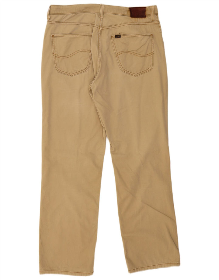 Calça casual reta masculina Brooklyn LEE W34 L30 algodão bege