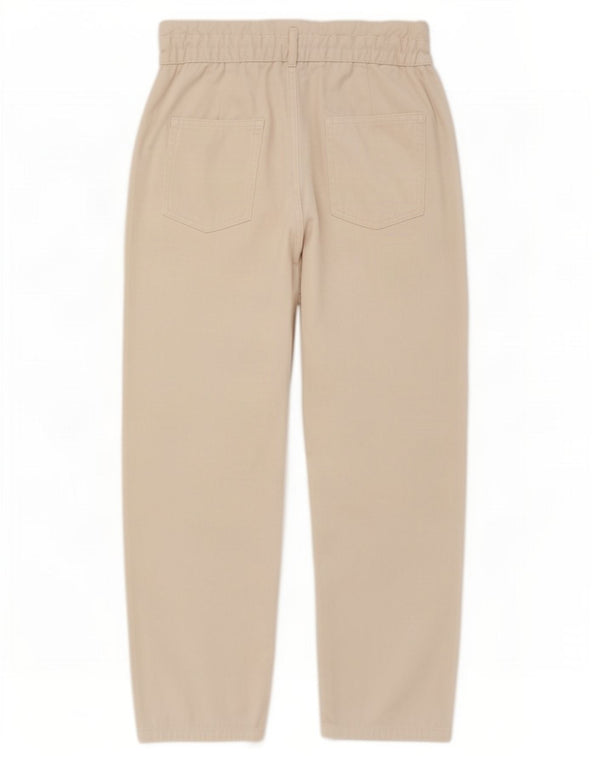 Calça jeans feminina Zara cintura alta cortada EU 40 médio W30 L25 algodão bege