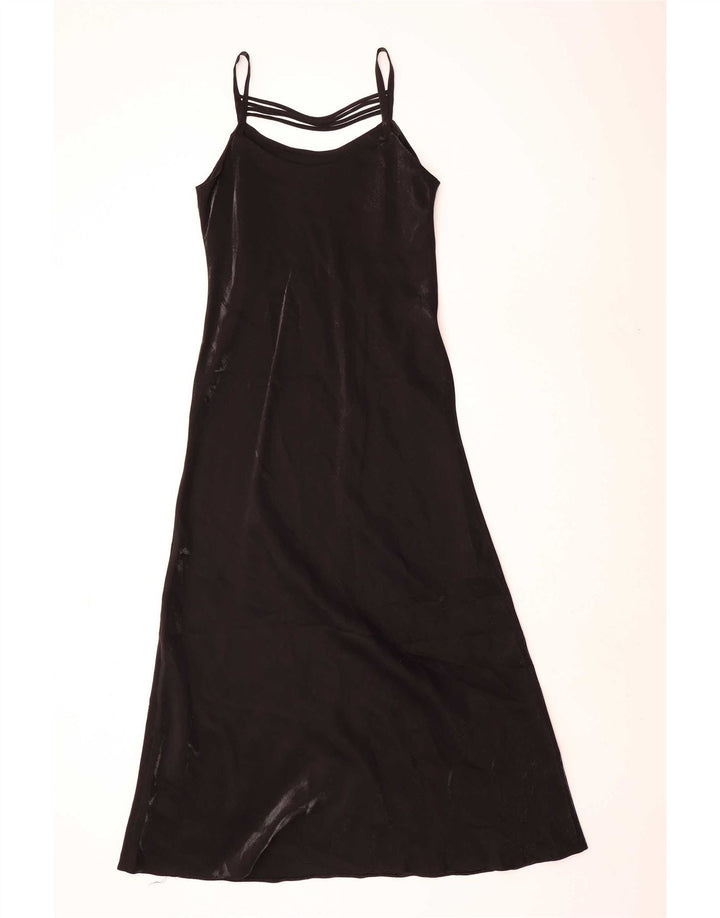 Vestido maxi feminino sem mangas Just Elegance Reino Unido 16 grande poliéster preto