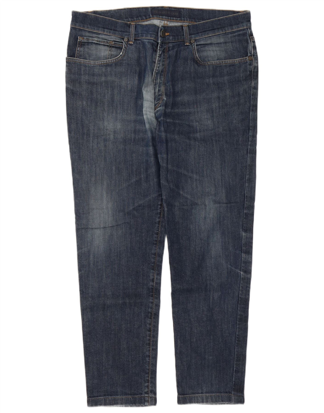 Trussardi Mens Tapered Jeans W38 L29 Azul Algodão