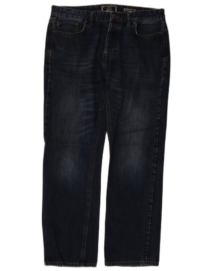 Calça jeans reta masculina Fat Face 34 L30 azul marinho