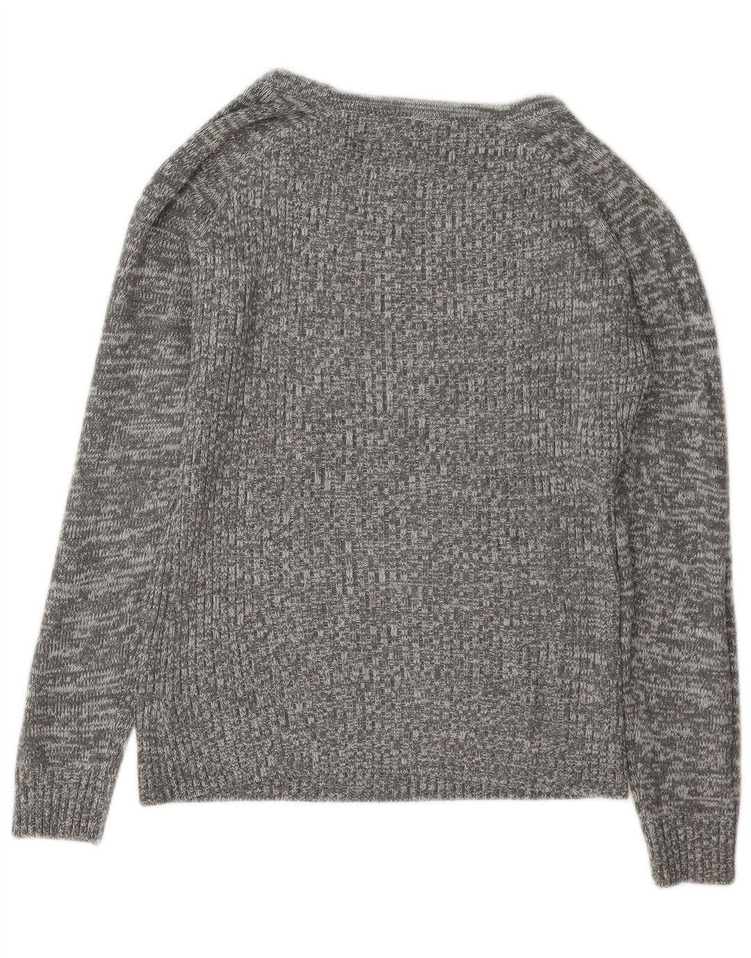 Suéter feminino Guess com gola canoa UK 14 cinza médio manchado