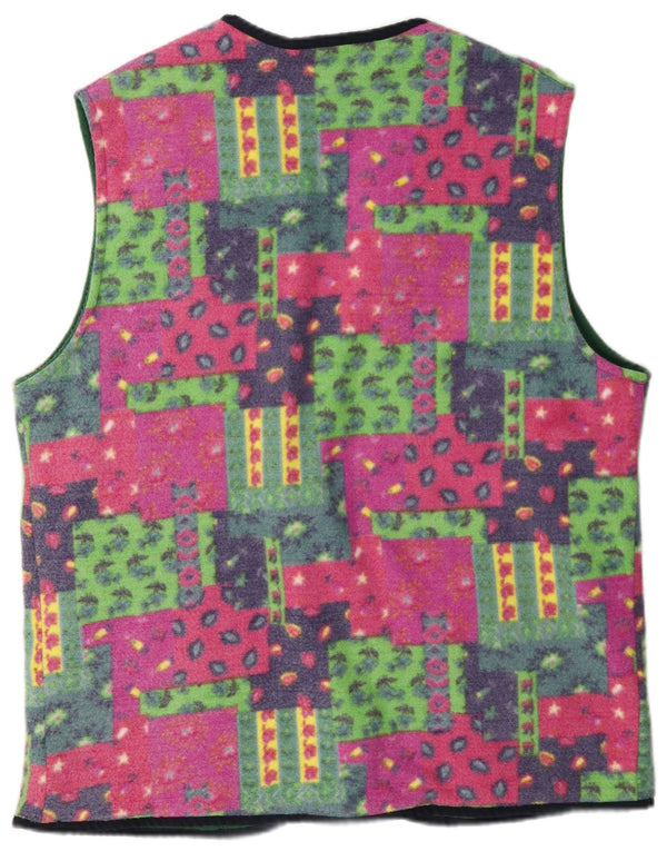 Rifle Mens Reversível Fleece Gilet UK 40 Grande Patchwork Multicolorido