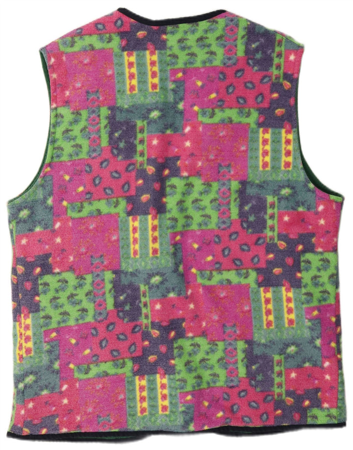Rifle Mens Reversível Fleece Gilet UK 40 Grande Patchwork Multicolorido