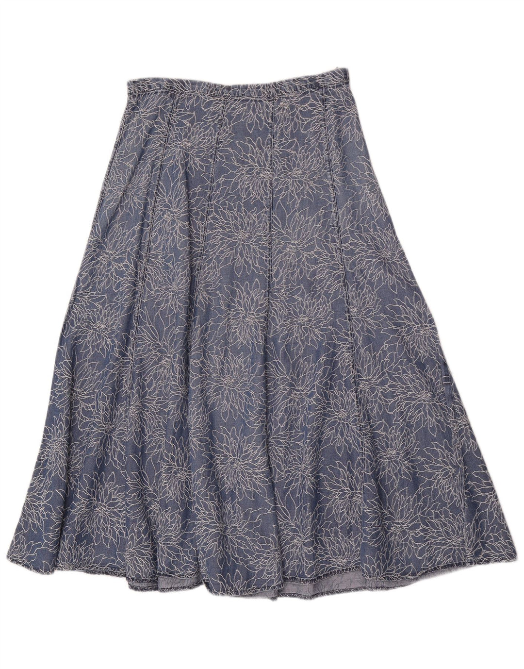 Saia jeans feminina Marks & Spencer W28 médio azul floral