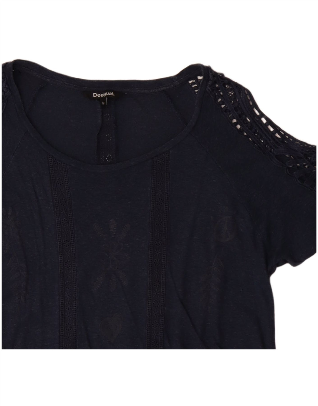 Blusa feminina DESIGUAL UK 12 médio azul marinho floral
