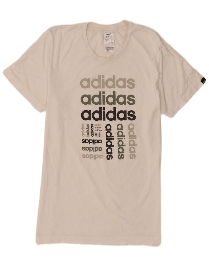 Adidas Mens Graphic T-Shirt Top Médio Algodão Branco