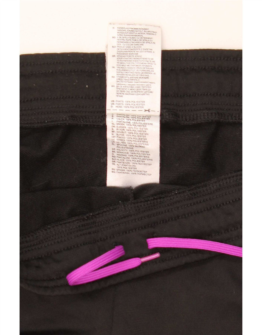 Calça de treino feminina Adidas UK 8/10 pequena poliéster preta