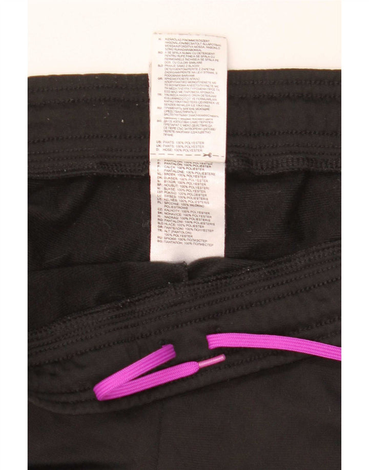 Calça de treino feminina Adidas UK 8/10 pequena poliéster preta