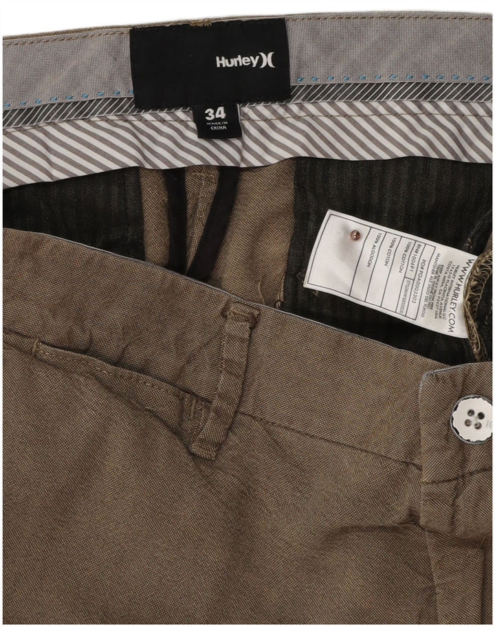 HURLEY Mens Chino Shorts W34 Grande Algodão Bege