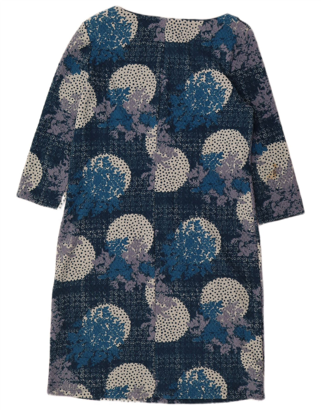 Vestido feminino White Stuff manga 3/4 Reino Unido 12 médio azul marinho floral