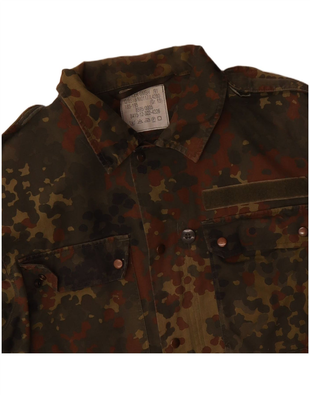 Jaqueta militar masculina VINTAGE UK 38 camuflagem cáqui média
