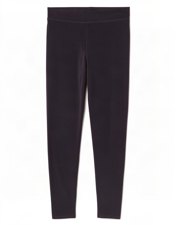 Marks & Spencer Womens Velour Leggings UK 18 XL Navy Blue Cotton