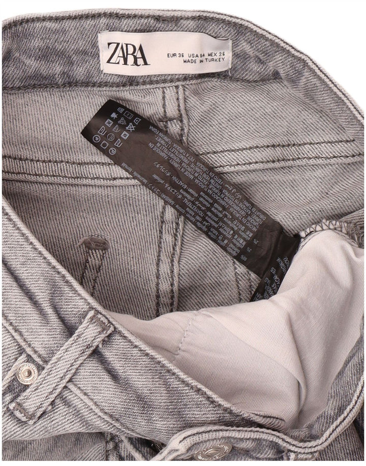 Calça jeans skinny feminina Zara EU 36 XS W26 L28 cinza algodão moderno