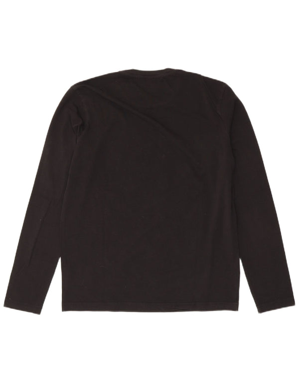 Calvin Klein Jeans masculino gráfico top manga comprida grande algodão preto