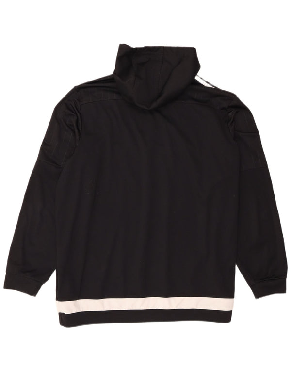 Adidas Mens Hoodie Jumper 2XL Preto Colorblock Poliéster Esportes