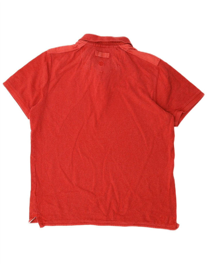 Camisa polo masculina Fat Face grande algodão vermelho