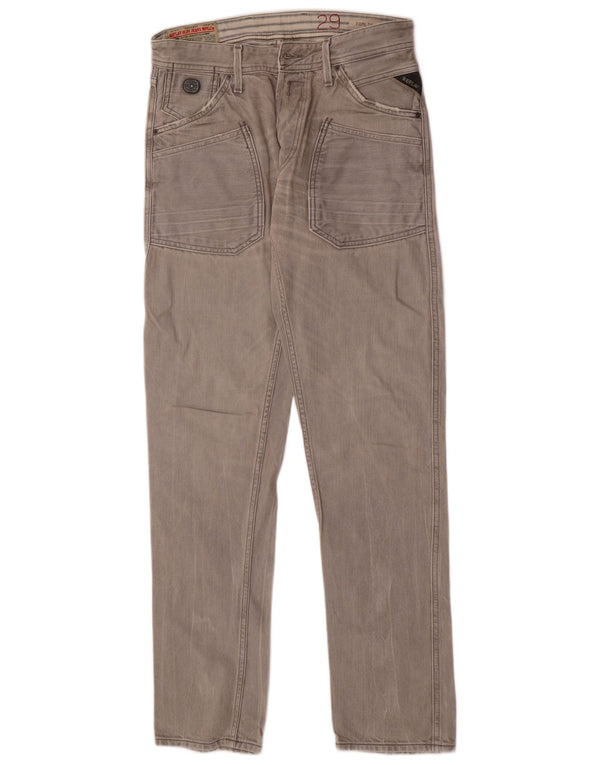 Replay Mens Tomlin Slim Jeans W29 L32 Algodão Cinza