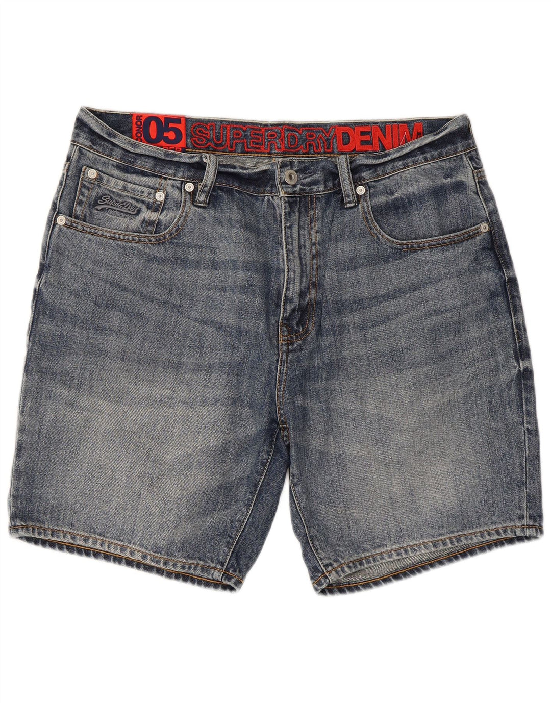 Shorts jeans masculino SUPERDRY W34 grande algodão azul