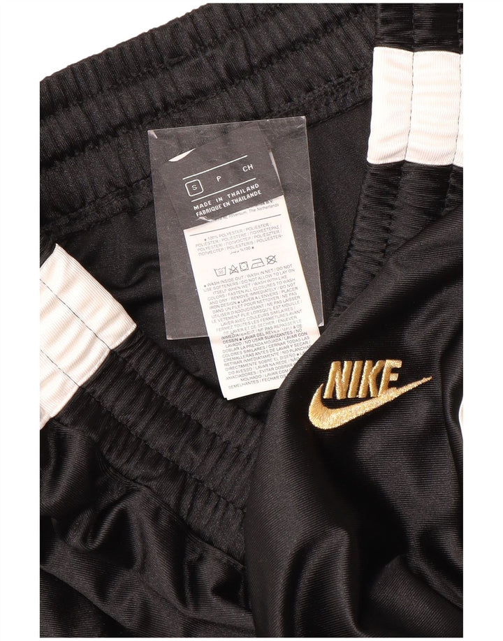 Calça de treino feminina Nike UK 10 pequena preta colorblock poliéster