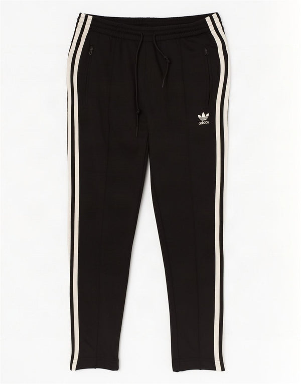 Adidas Womens Crop Tracksuit Calças UK 6 XS Poliéster Preto