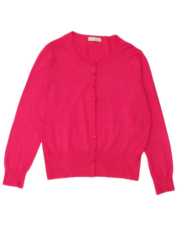 Suéter cardigã feminino Marks & Spencer UK 16 grande viscose rosa