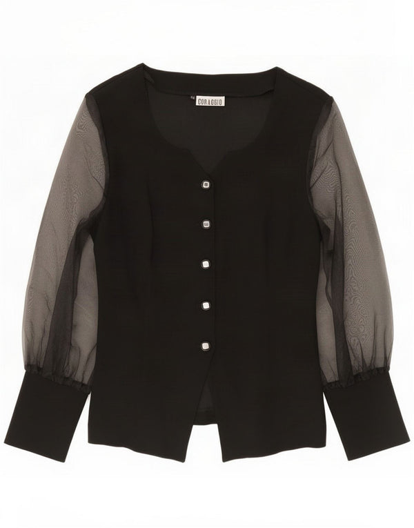 Blusa feminina vintage IT 44 viscose preta média
