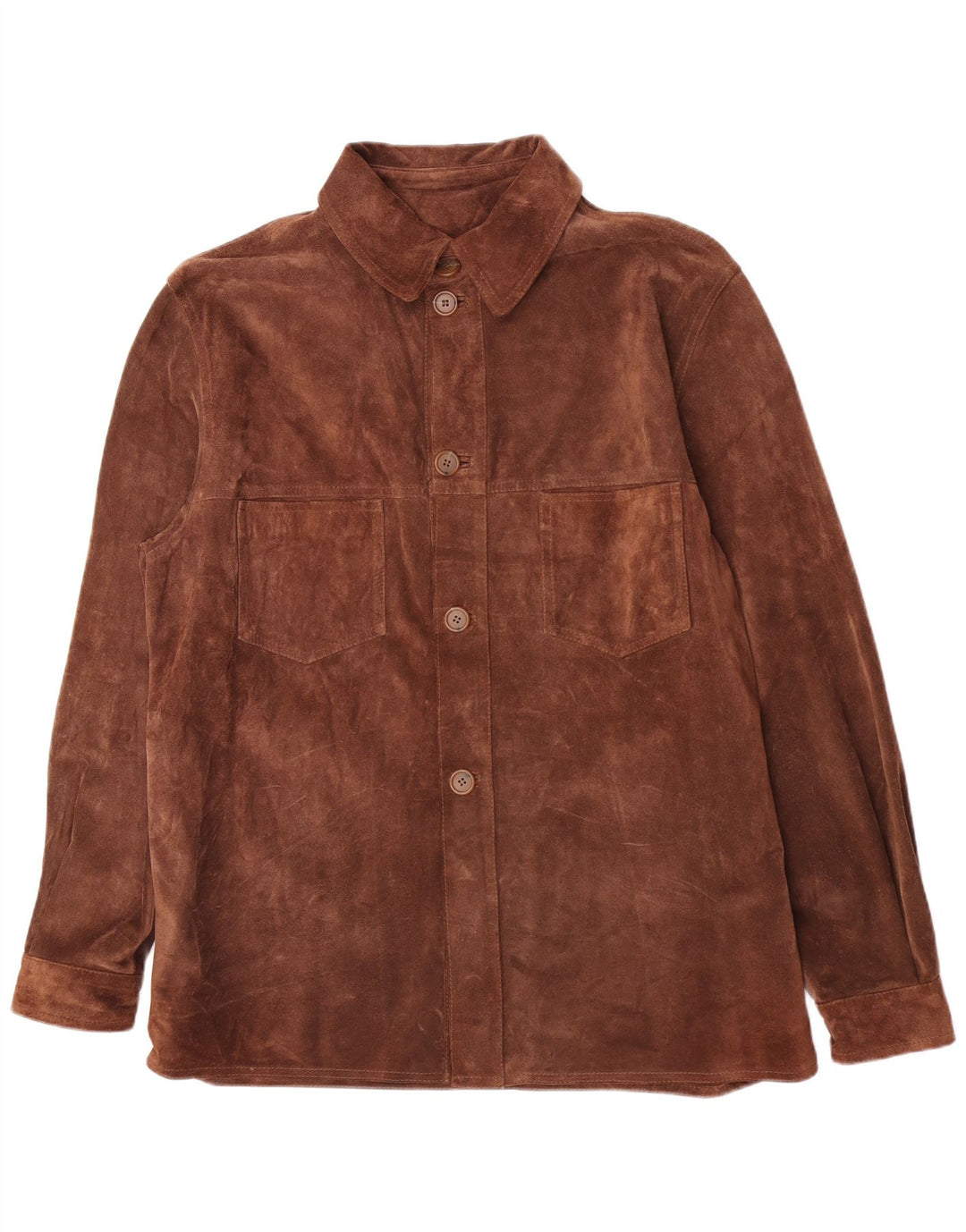 Camisa masculina vintage de camurça IT 50 marrom médio