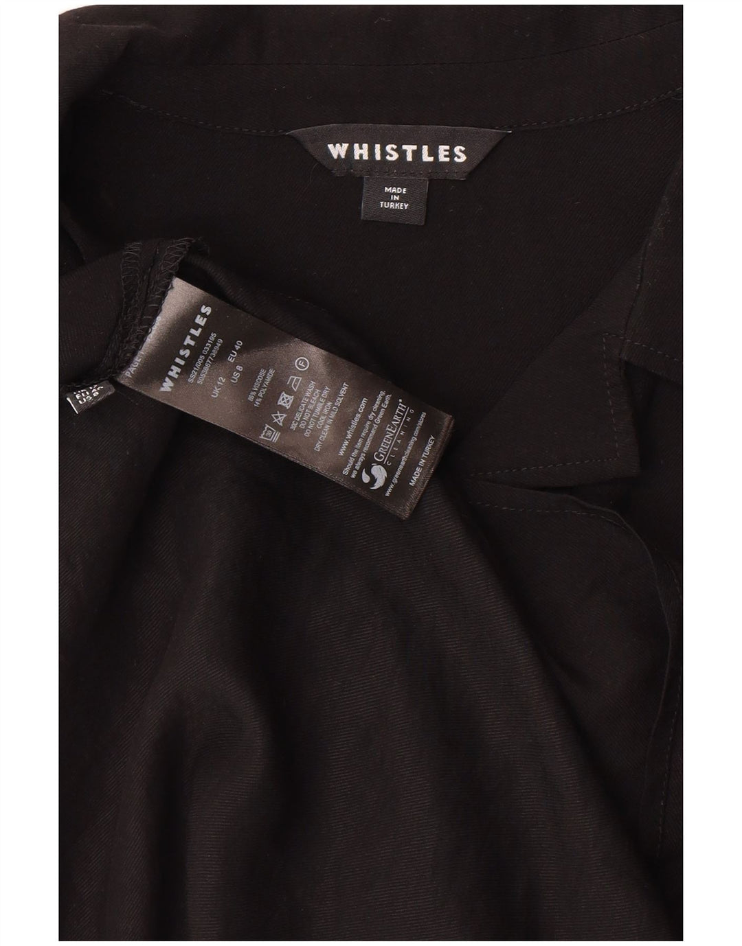 WHISTLES Vestido maxi feminino UK 12 viscose preta média