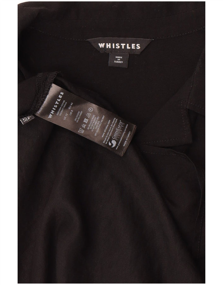 WHISTLES Vestido maxi feminino UK 12 viscose preta média