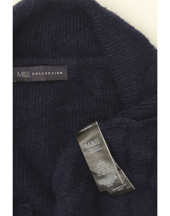 Suéter cardigã feminino Longline Marks & Spencer Reino Unido 16 grande azul marinho