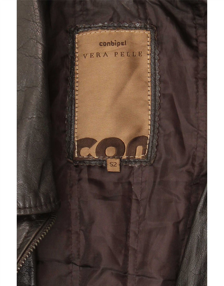Jaqueta de couro masculina Conbipel IT 52 grande preta