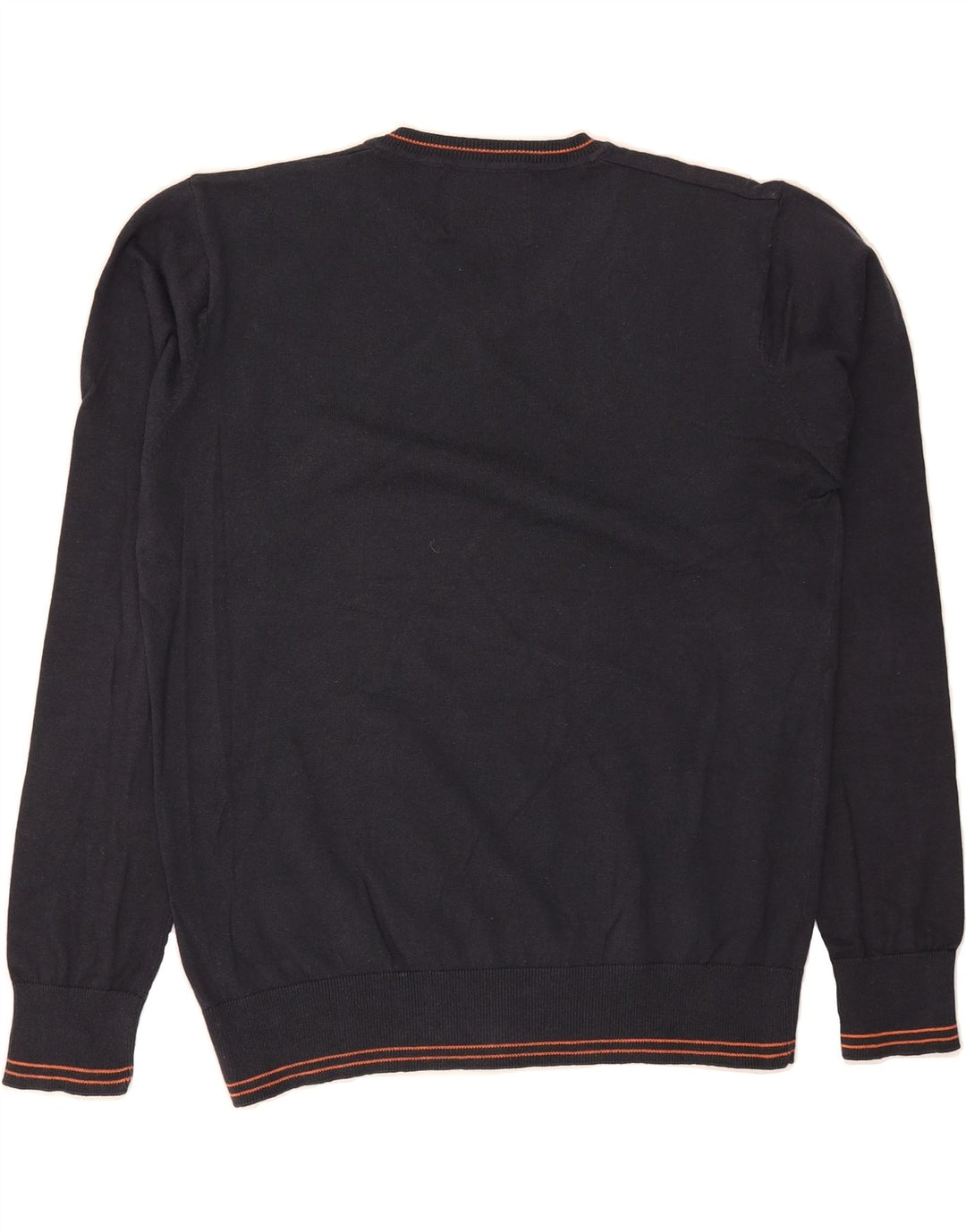 JACK & JONES Mens V-Neck Jumper Sweater Large Navy Blue Cotton Vintage Jack & Jones and Second-Hand Jack & Jones from Messina Hembry 