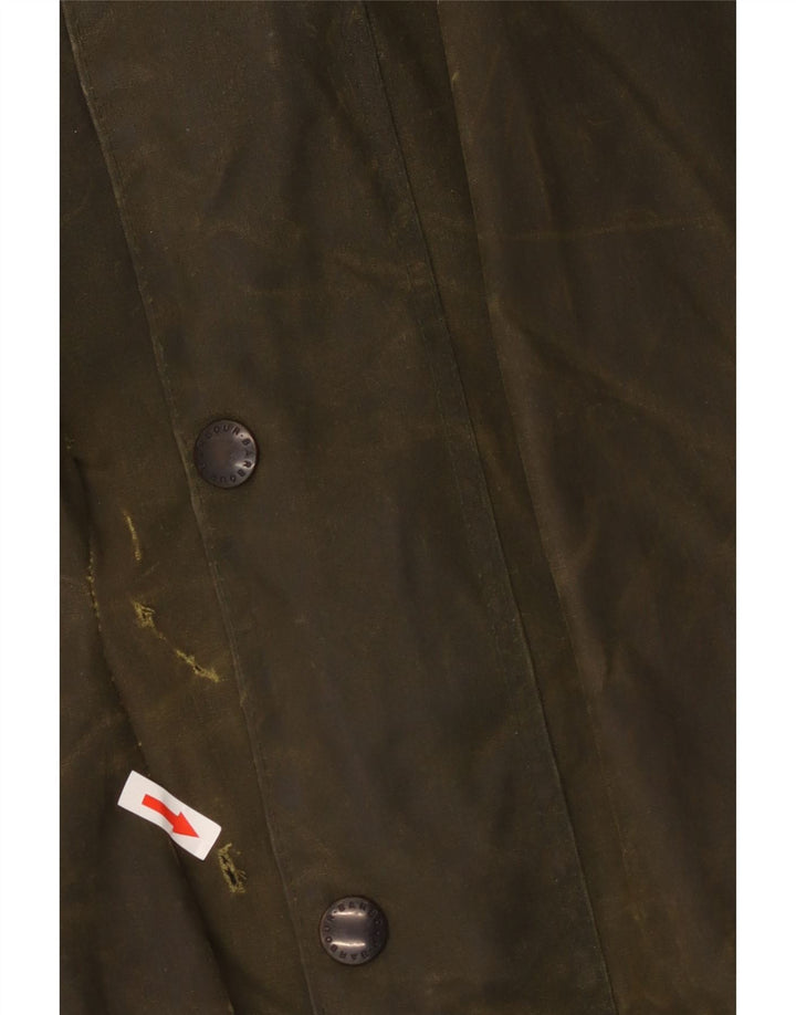 Jaqueta masculina de algodão encerado Barbour Northumbria Reino Unido 44 grande algodão cáqui