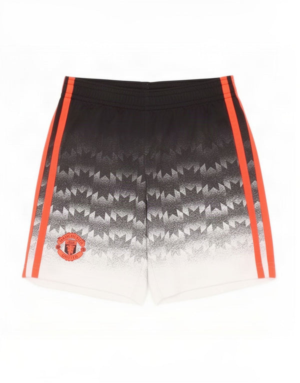 Shorts esportivos Adidas Boys Manchester United 5-6 anos pretos geométricos