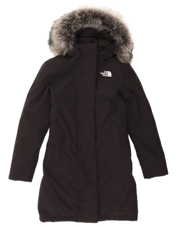 Casaco acolchoado com capuz grande THE NORTH FACE UK 6 XS preto nylon