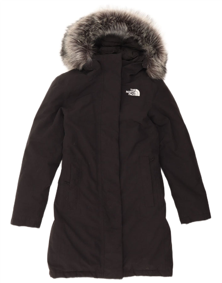 Casaco acolchoado com capuz grande THE NORTH FACE UK 6 XS preto nylon