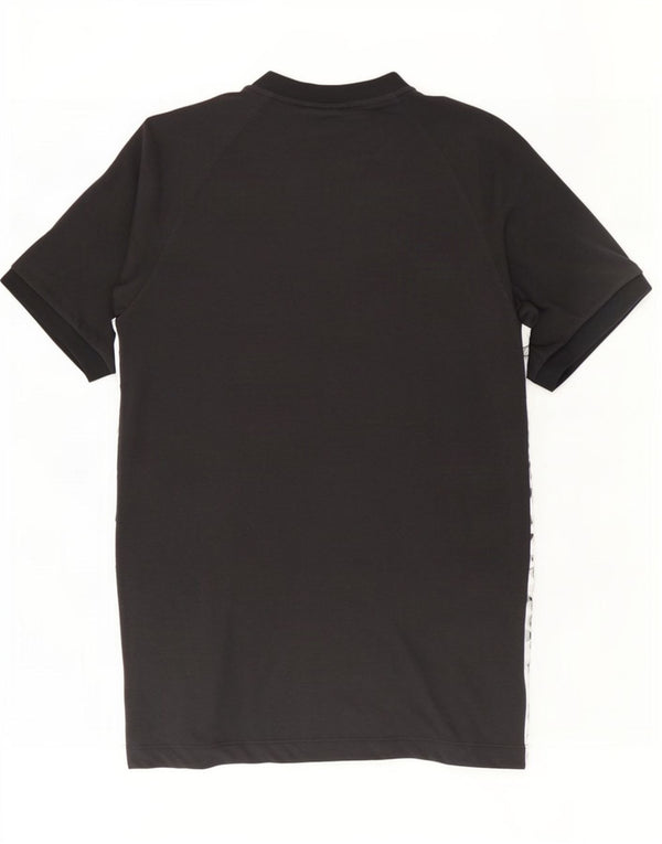 Adidas Mens Graphic T-Shirt Top Pequeno Poliéster Colorblock Preto