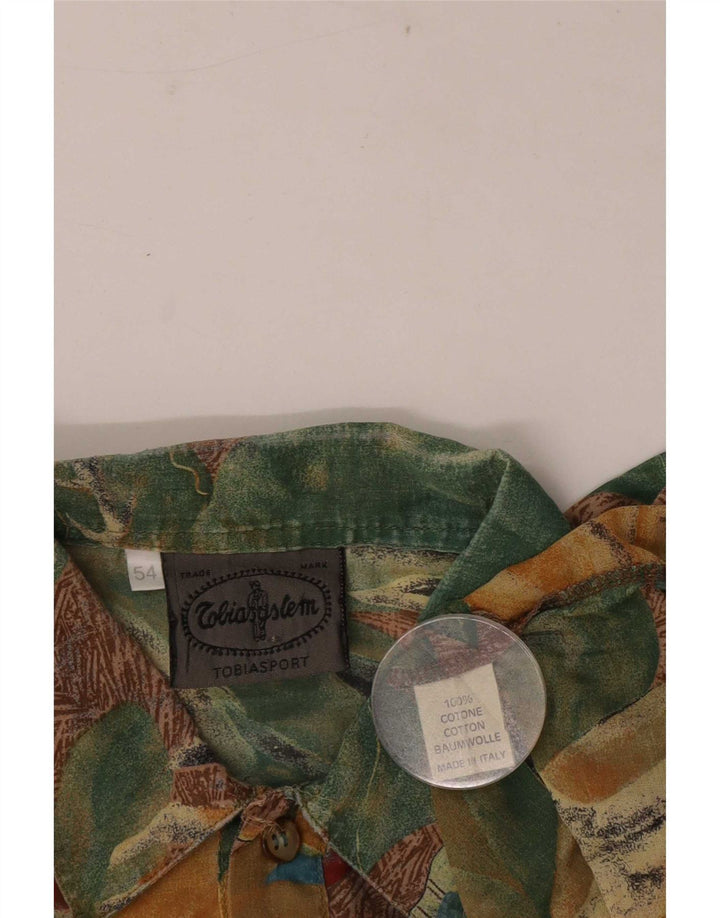 Pulôver masculino vintage de manga curta IT 54 XL floral multicolorido