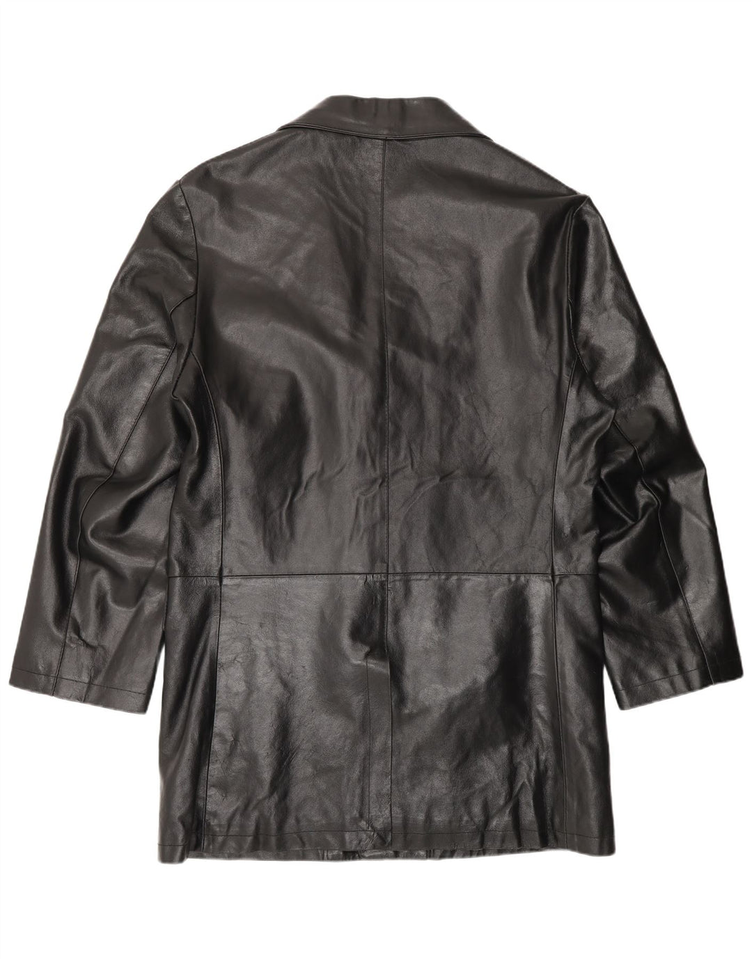 Casaco de couro masculino vintage IT 56 3XL couro preto