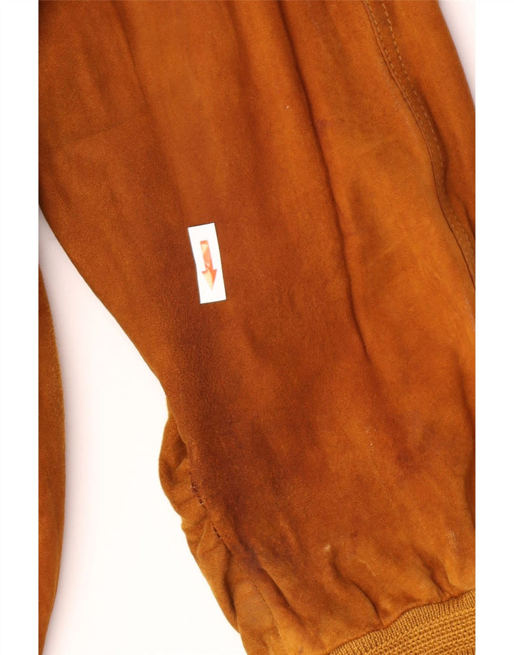 Jaqueta bomber masculina de camurça Harry&Moore EU 56 3XL couro bege